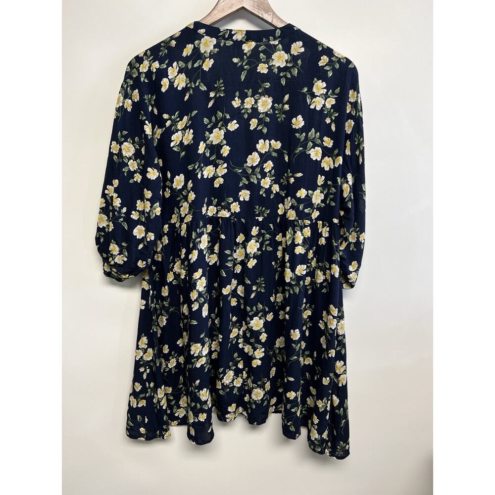 Umgee Boho Dress Medium Cottage Daisy Flowy Lace Up Top Hippie Pheasant - Picture 11 of 12